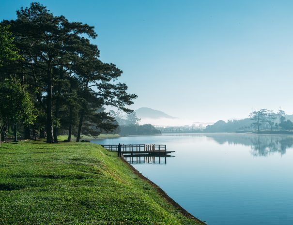 Early morning on Ho Xuan Huong lake stock, Da Lat, Viet Nam; Shutterstock ID 1444703429; purchase_order: -; job: -; client: -; other: -