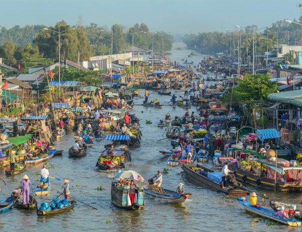 Mekong Delta, Vietnam - Feb 2, 2016. Nga Nam floating market in Mekong Delta, Vietnam. Nga Nam is one of many famous floating markets in the south of Vietnam.; Shutterstock ID 793651840; purchase_order: -; job: -; client: -; other: -