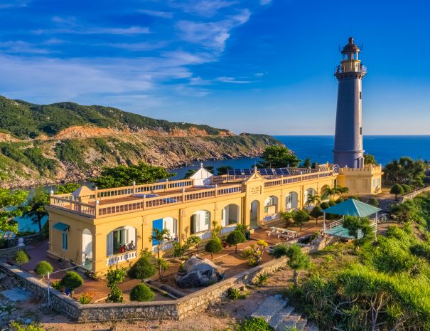 PHU YEN, VIETNAM - MAY 25, 2020: Dai Lanh Lighthouse, Phu Yen. This place is considered the first place to receive sunshine on the mainland of Vietnam; Shutterstock ID 1879643926; purchase_order: -; job: -; client: -; other: -