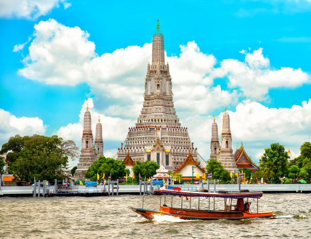 Wat Arun or Wat Arun Ratchawararam is an important temple in Bangkok. Located by the Chao Phraya River Nearby there is a pier that can travel to Wat Pho.; Shutterstock ID 1539130052; purchase_order: -; job: -; client: -; other: -