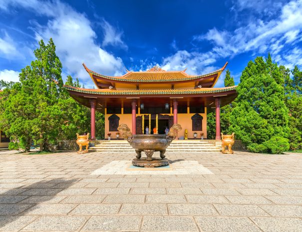 Da lat, Viet Nam - November 27th, 2017: Truc Lam monastery is an ancient temple to attract tourists. It is also a Buddhist spiritual culture in the tourist city in Da lat, Vietnam; Shutterstock ID 777625432; purchase_order: -; job: -; client: -; other: -